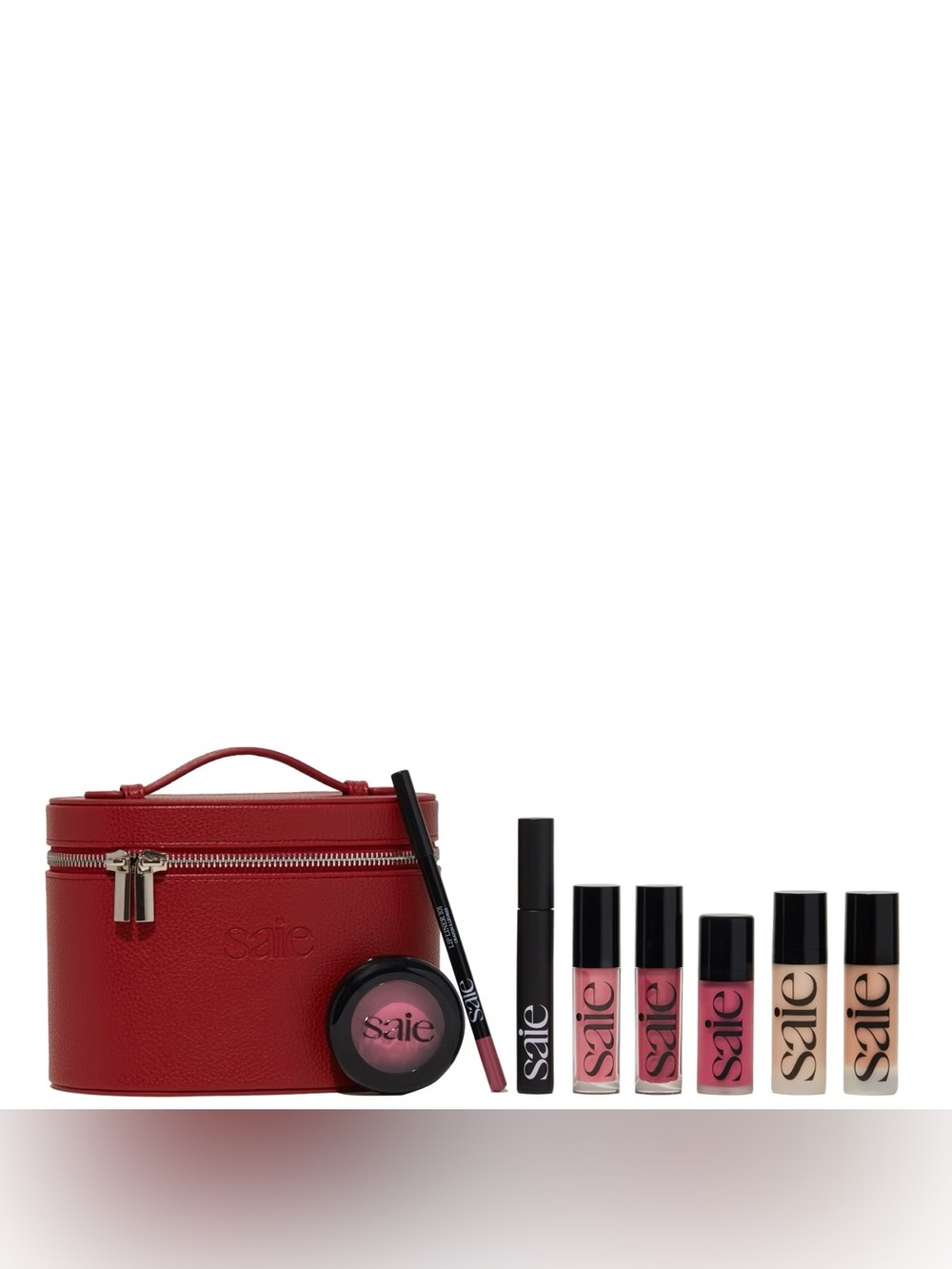 Saie Round Mini Vanity Case in Bold Red - Picture 4 of 6